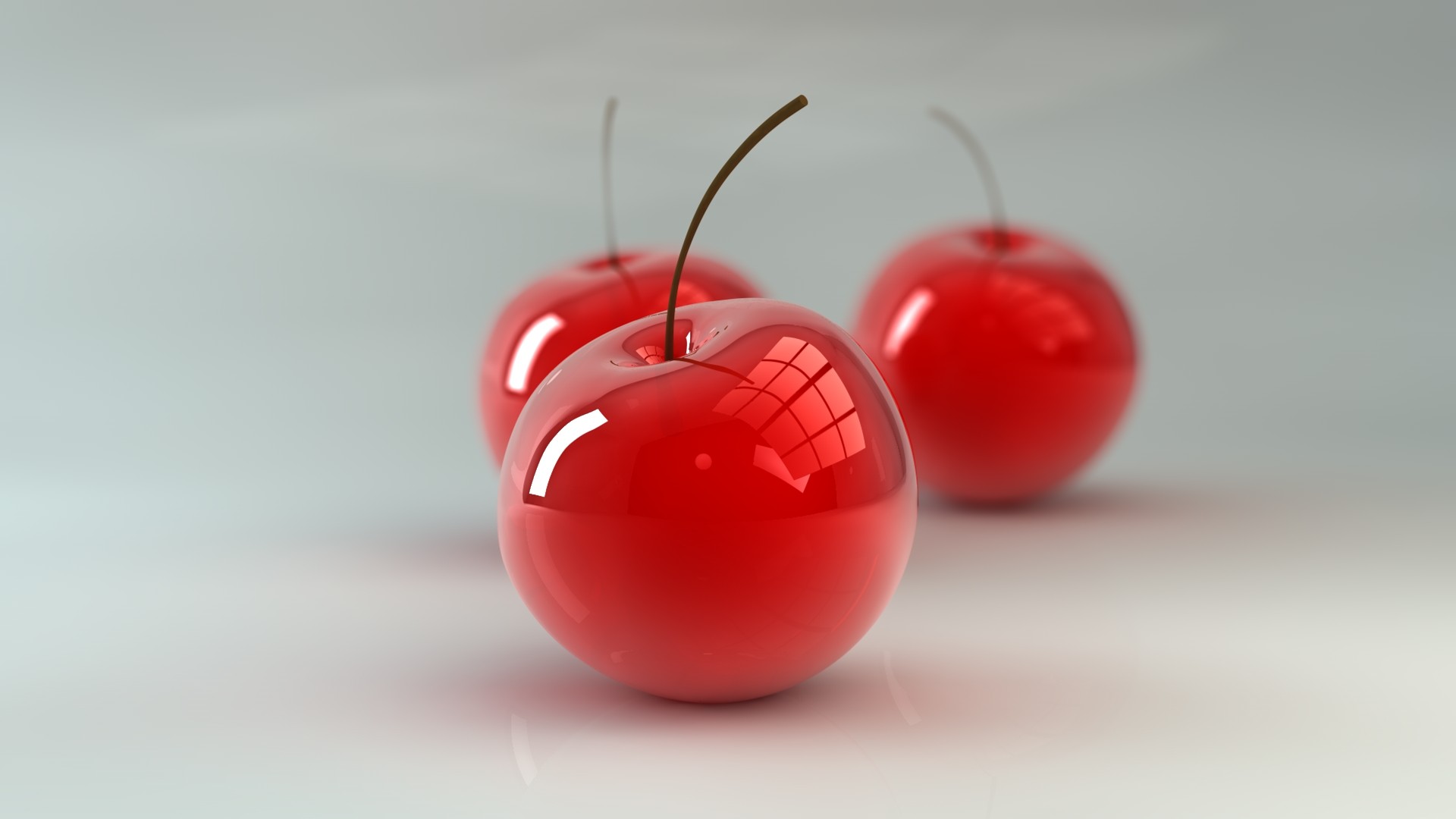 3d glossy cherries