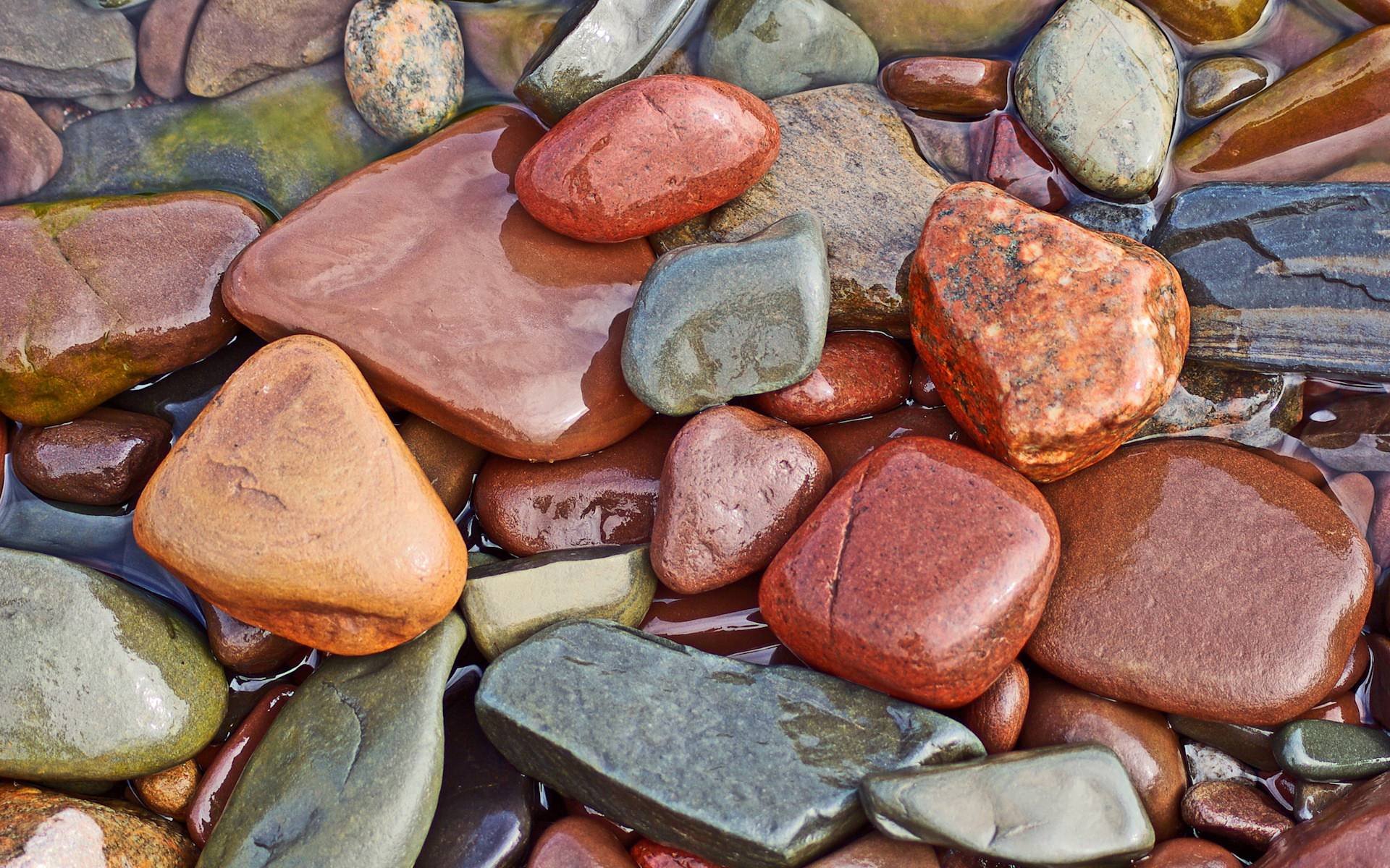 3d nature pebbles water flow