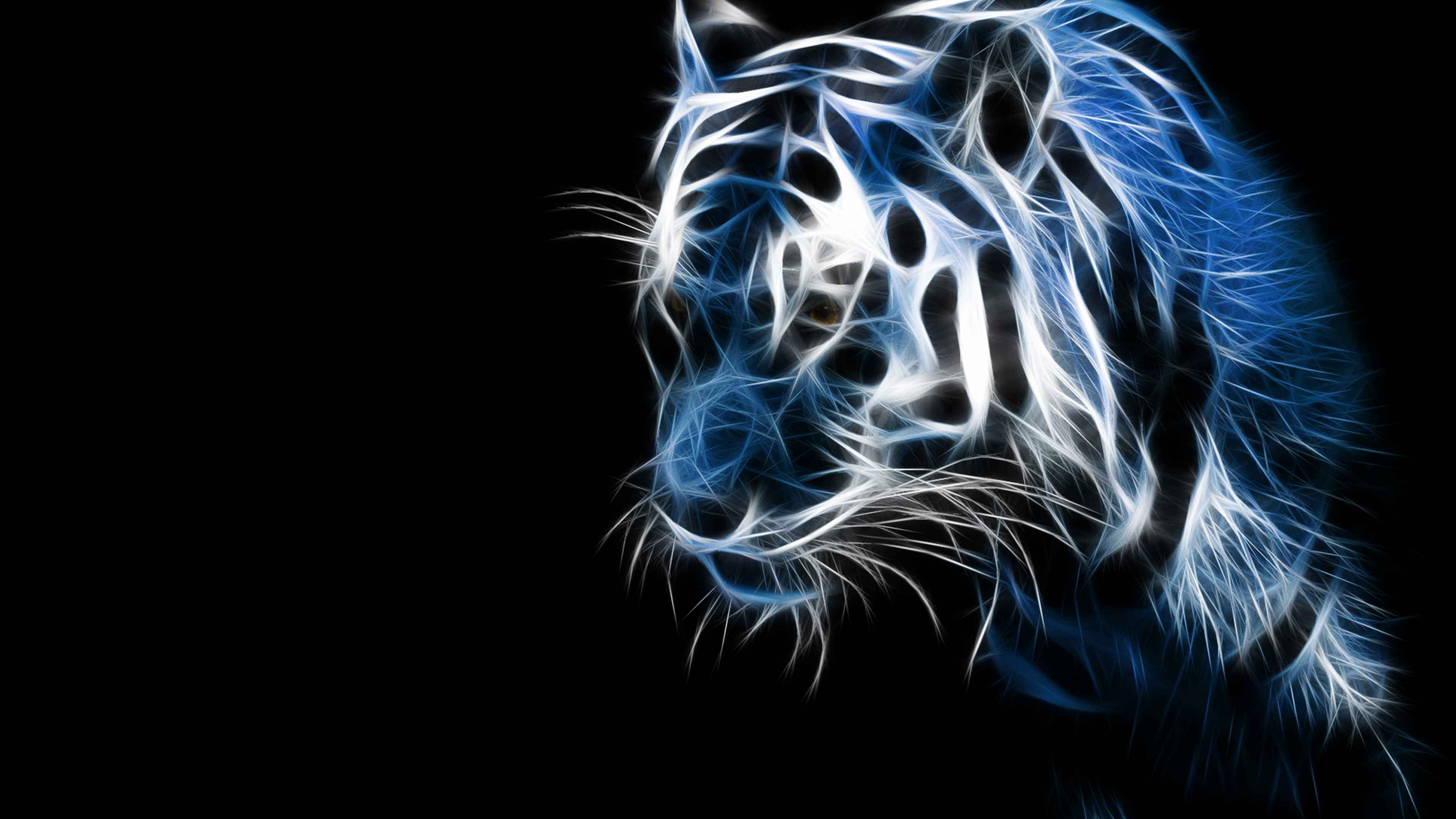 3d tiger glowing art