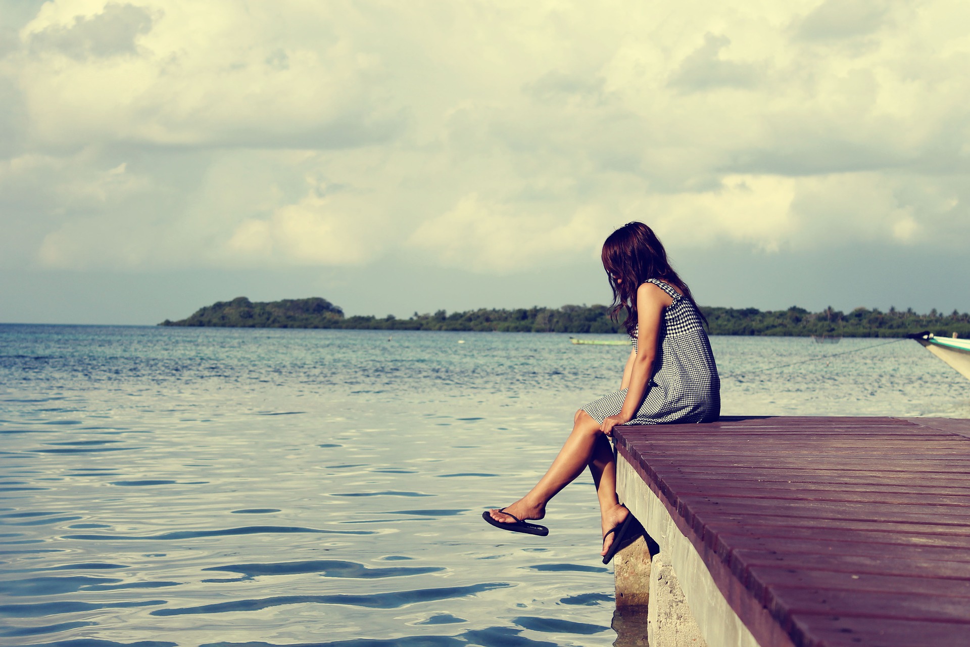 alone girl sitting