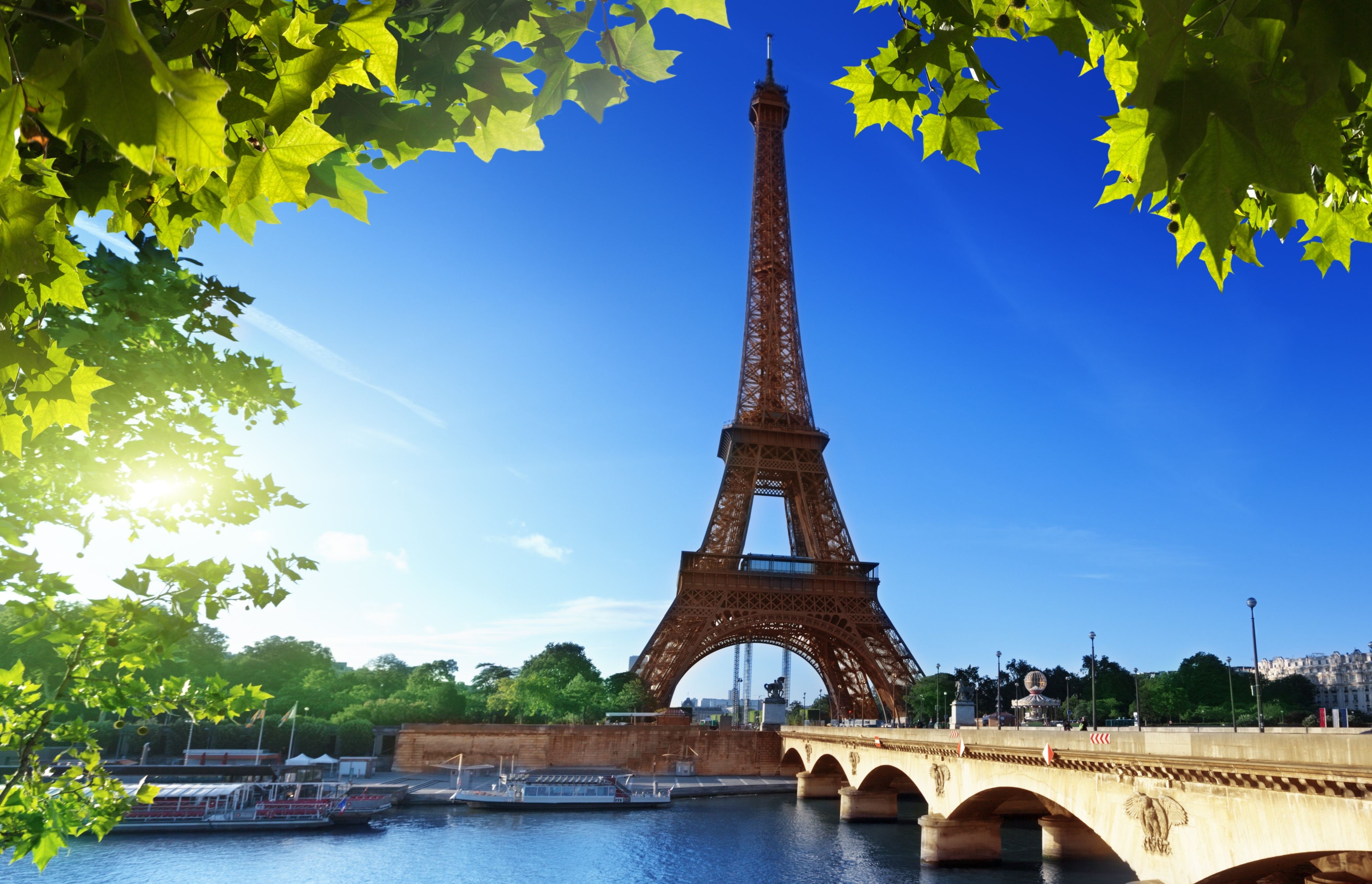 eiffel bridge leaves seine river