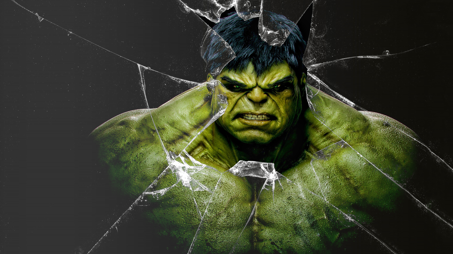 hulk face broken glass