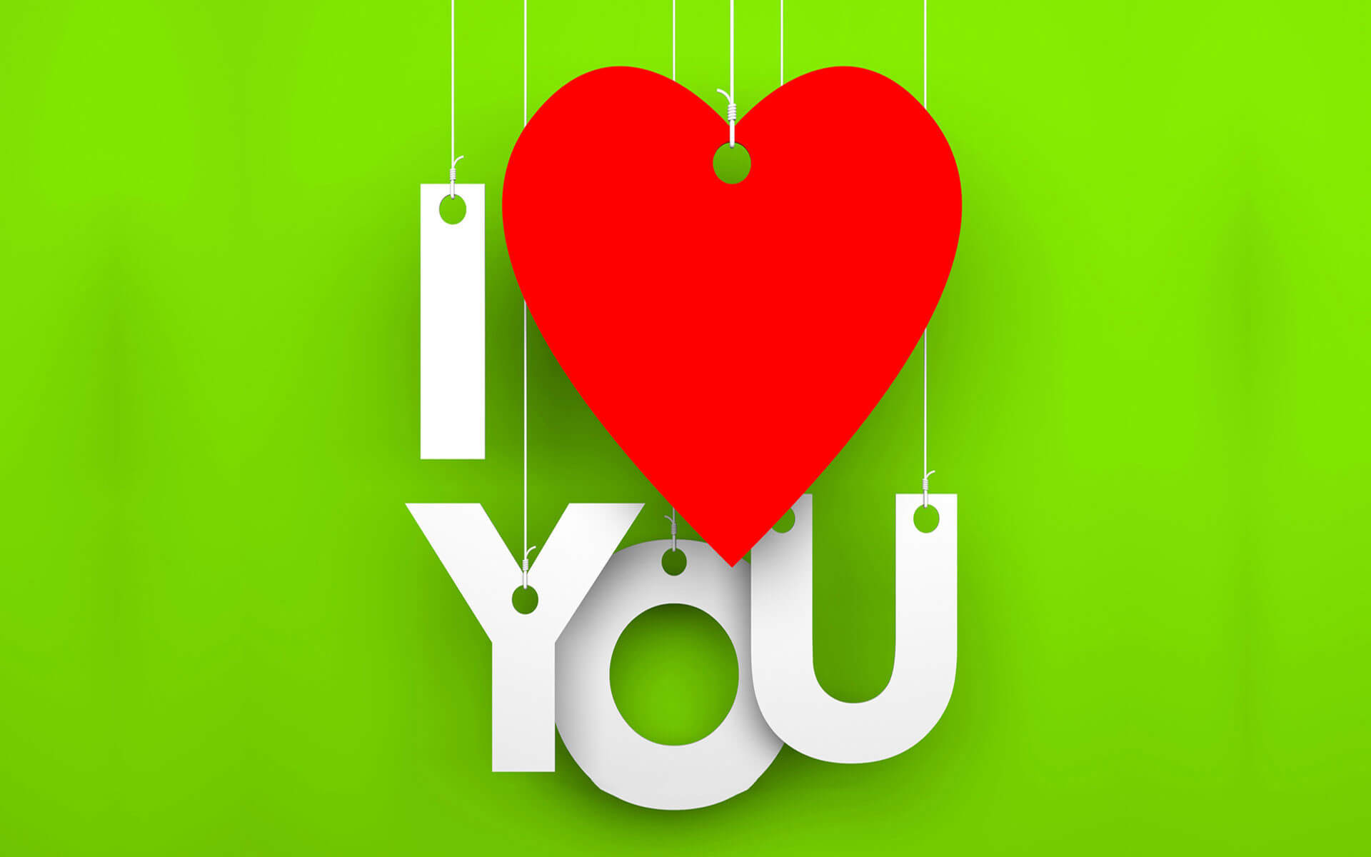 i love you green background