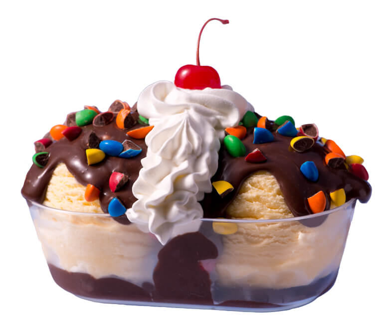 candy bar sundae ice cream