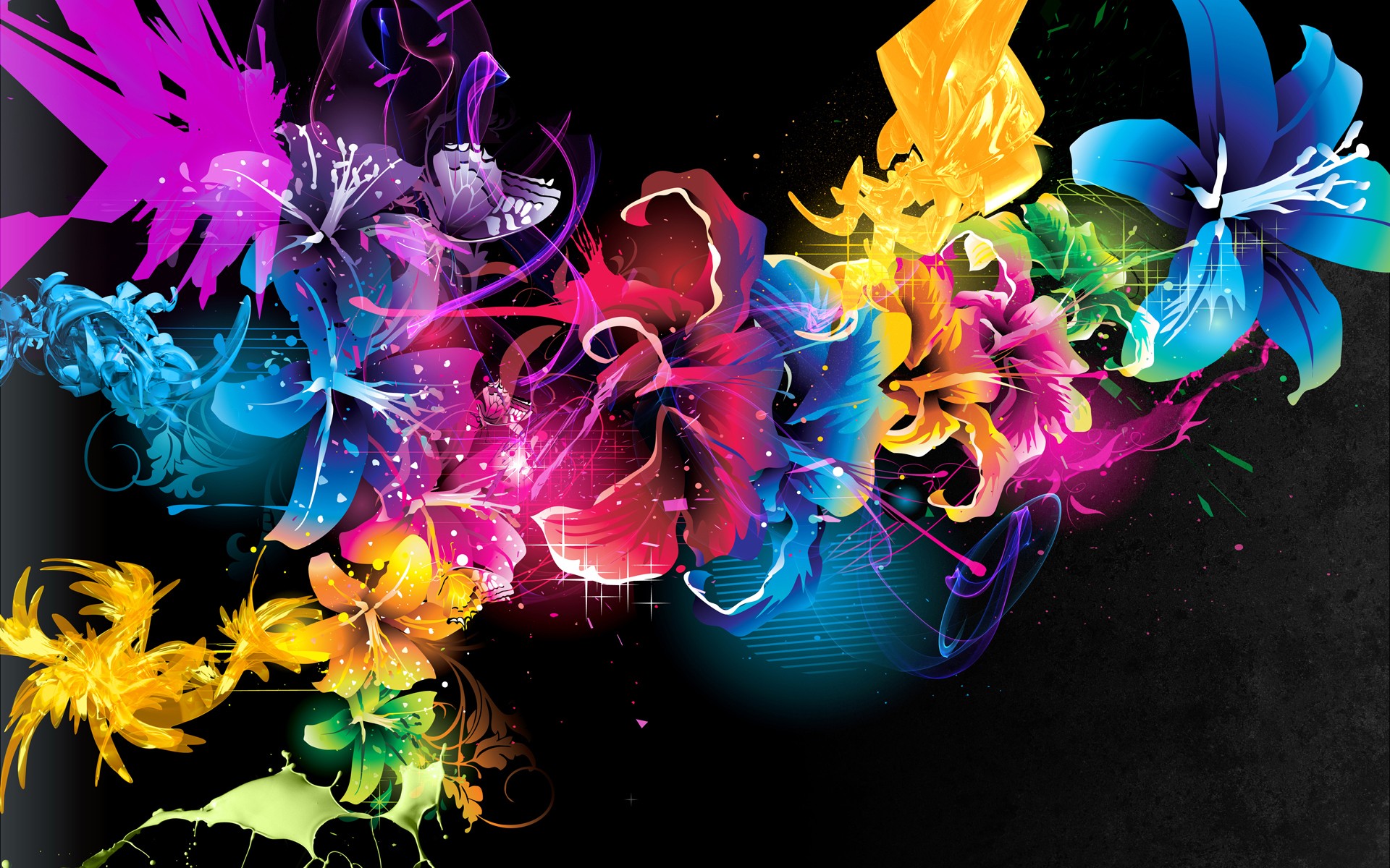 3d colorful flower abstract vector design