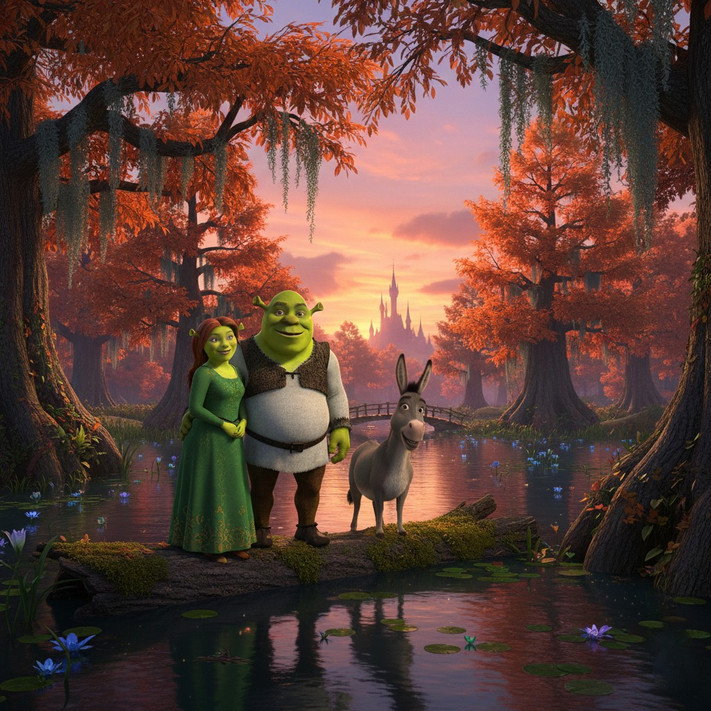 Shrek Animated Movie Ogre Forest Scene Wallpaper