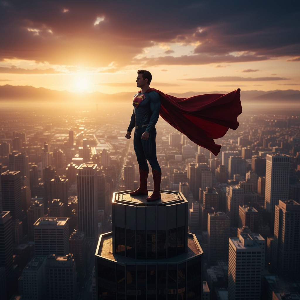 Superman City Protector Sunset Wallpaper