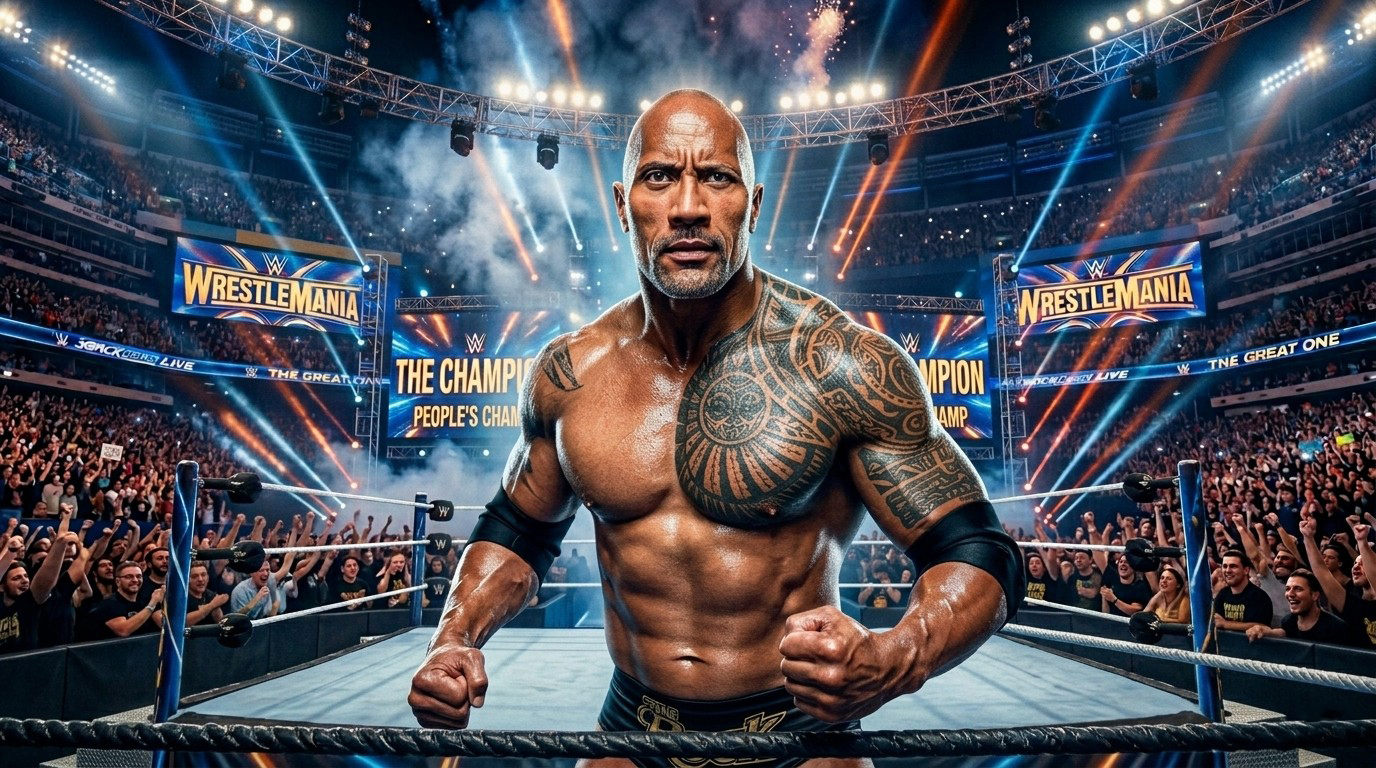 Wrestling Ring Showdown The Rock Wallpaper