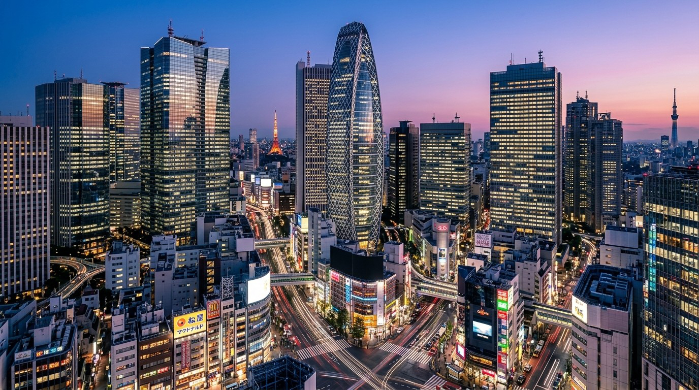 Modern Skyscrapers District Tokyo Wallpaper