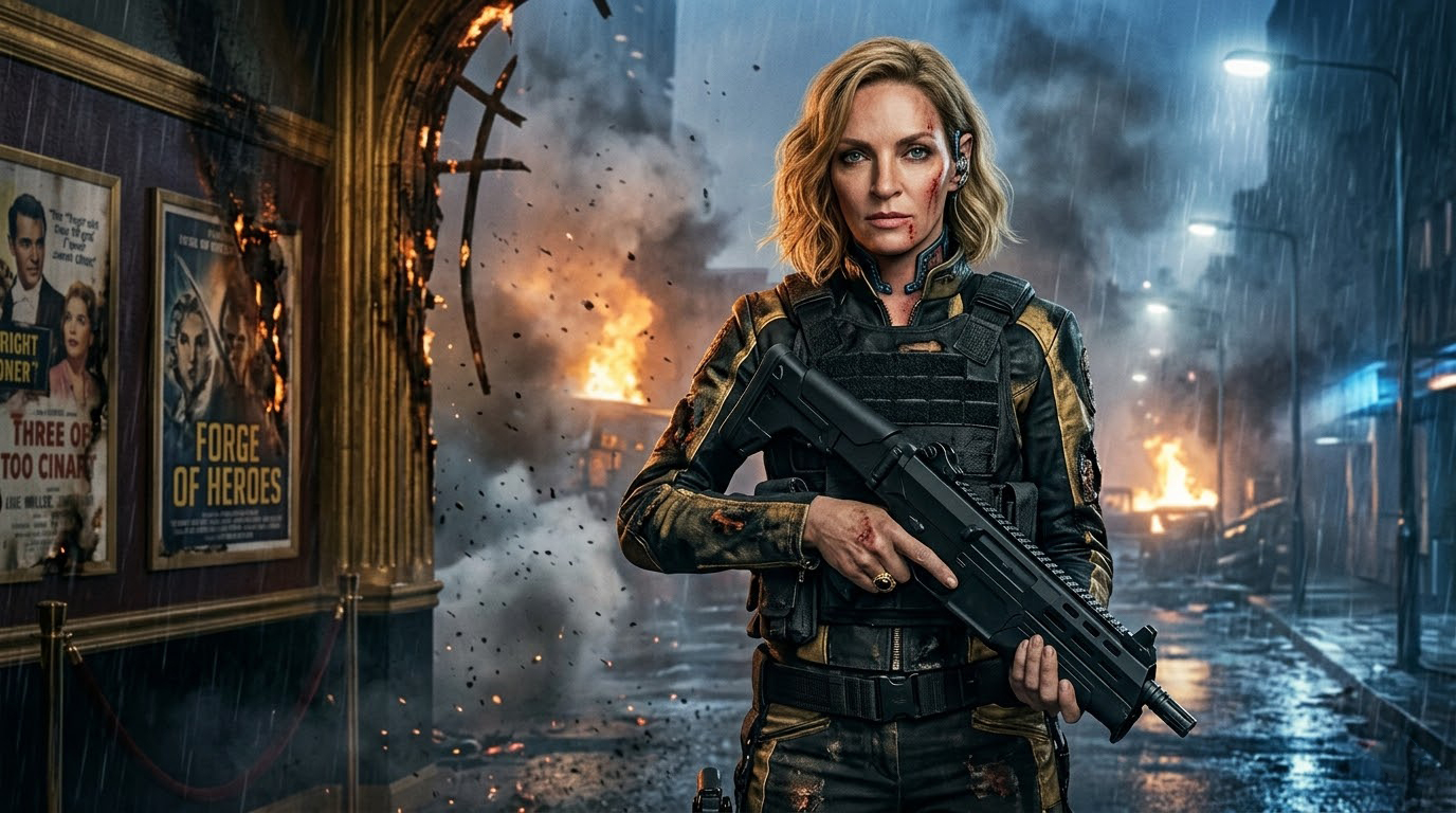 Cinematic Action Heroine Uma Thurman Wallpaper