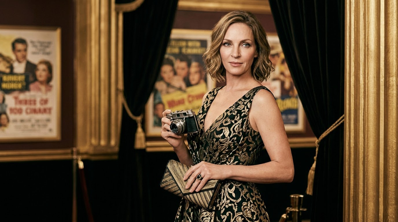 Classic Hollywood Style Uma Thurman Wallpaper