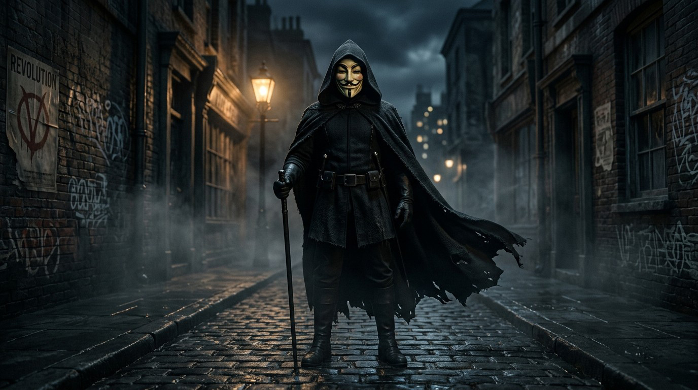 Masked Revolutionary Figure V For Vendetta Wallpaper