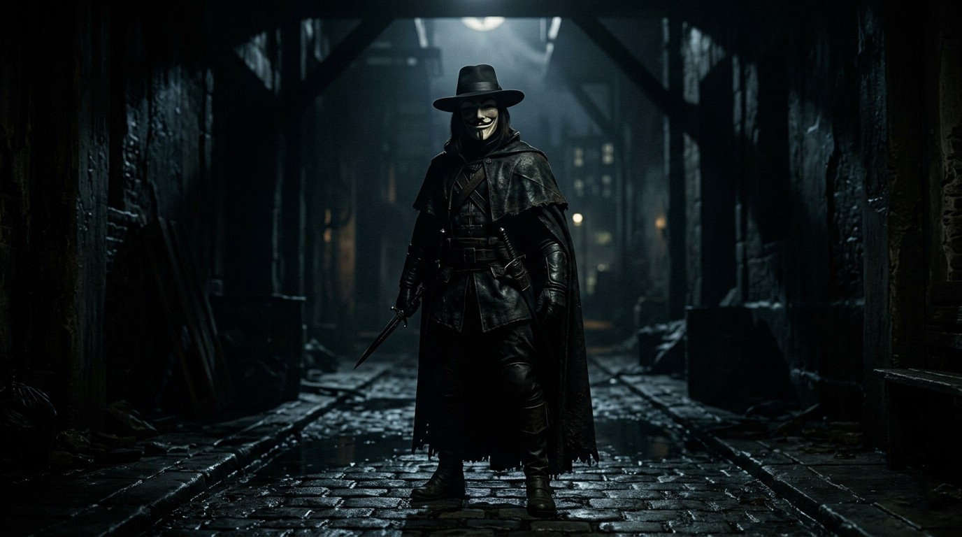 Shadowy Justice Seeker V For Vendetta Wallpaper