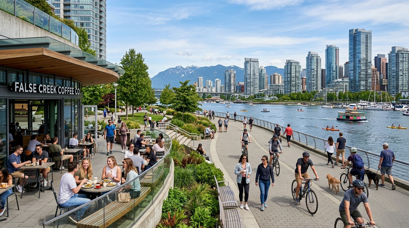 Modern City Lifestyle Vancouver Wallpaper
