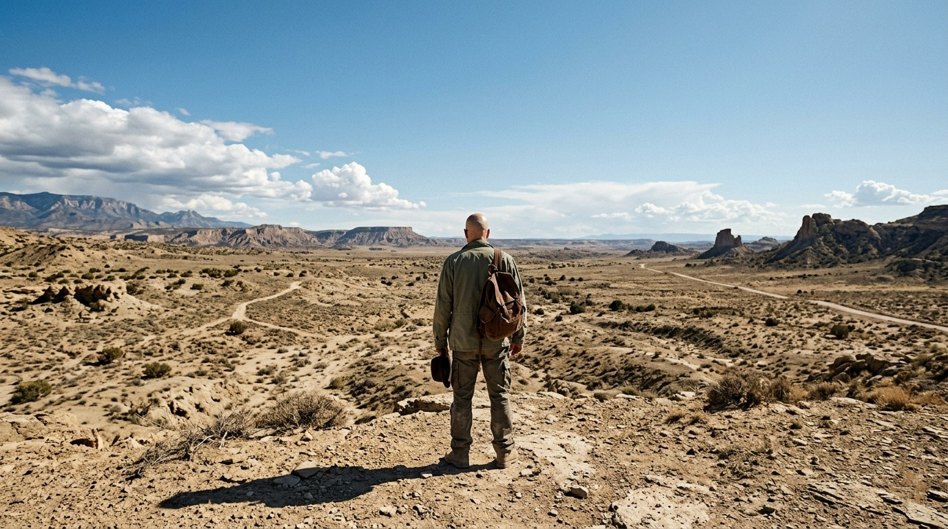 Desert Scene Iconic Look Walter White Wallpaper