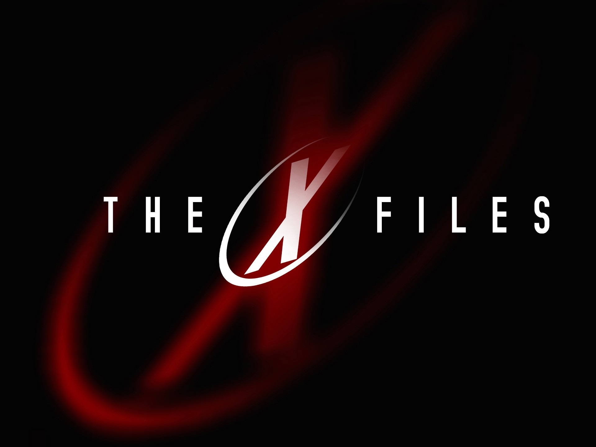 The X Files Logo Red Glow Minimal Dark Background Wallpaper