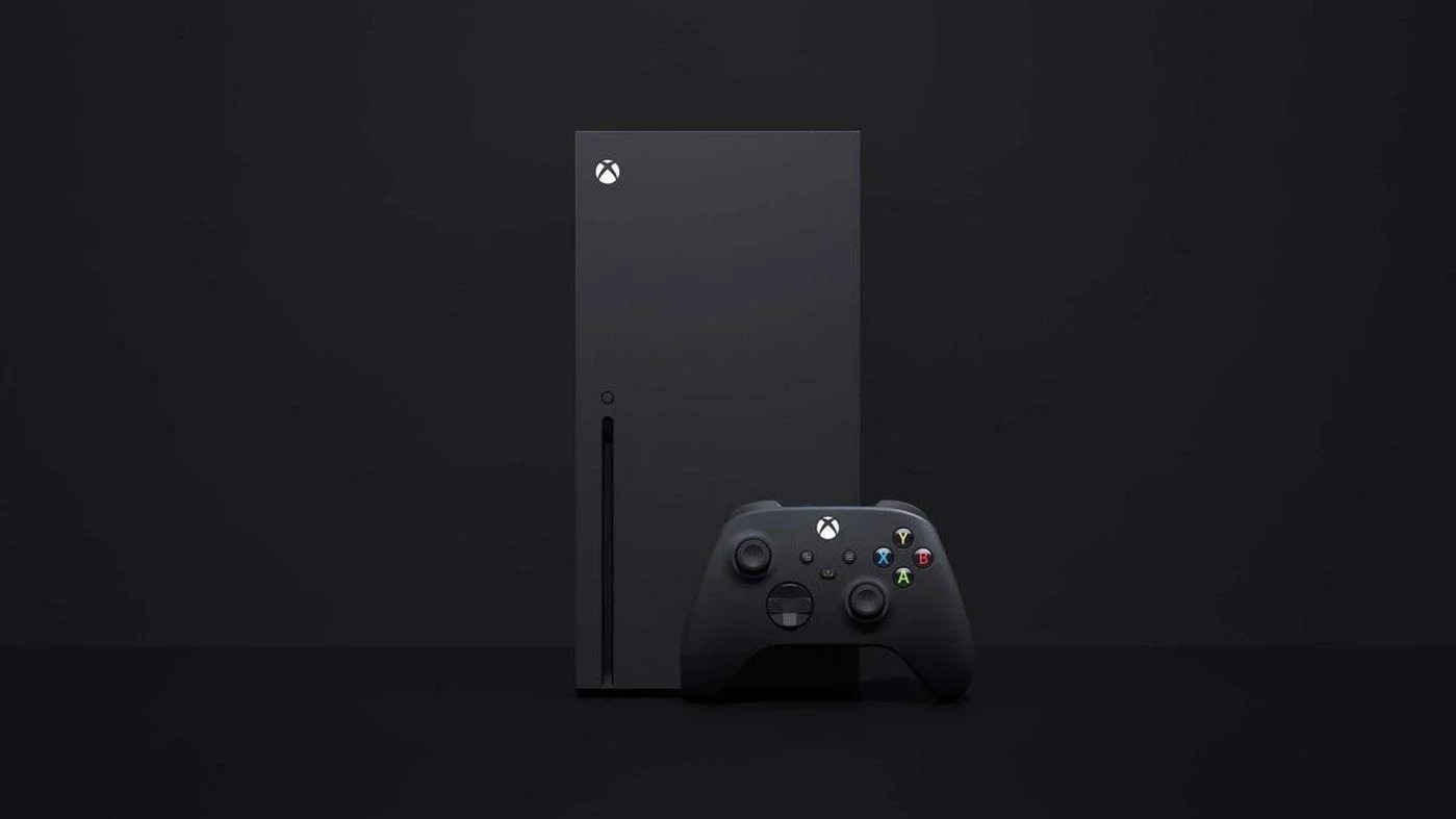 Xbox Series X Console With Controller Dark Minimal Setup Wallpaper