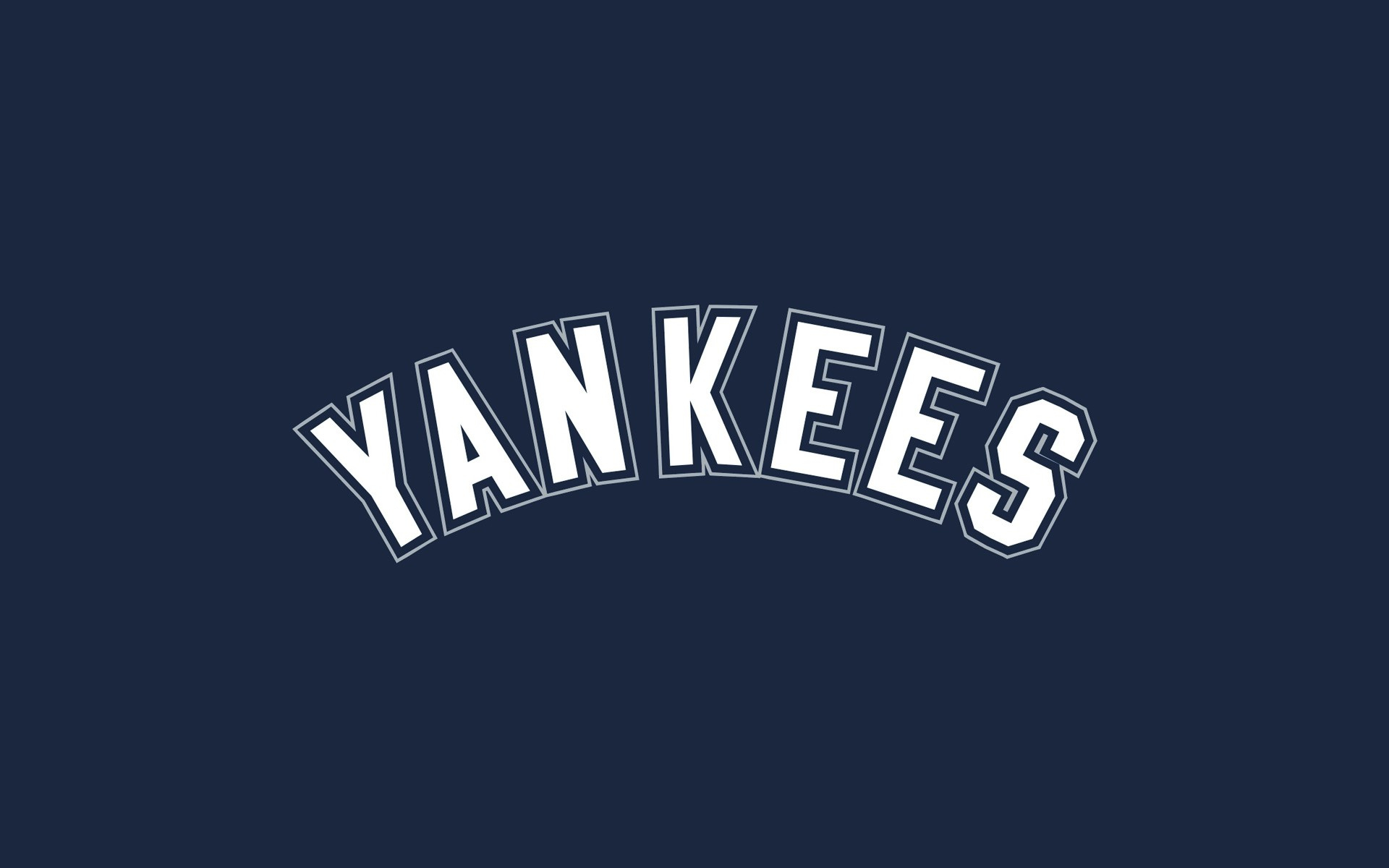 New York Yankees Text Logo Minimal Blue Background Wallpaper