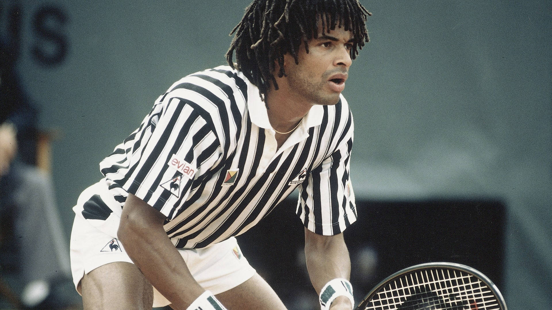 Yannick Noah Tennis Ready Stance Vintage Match Photo Wallpaper