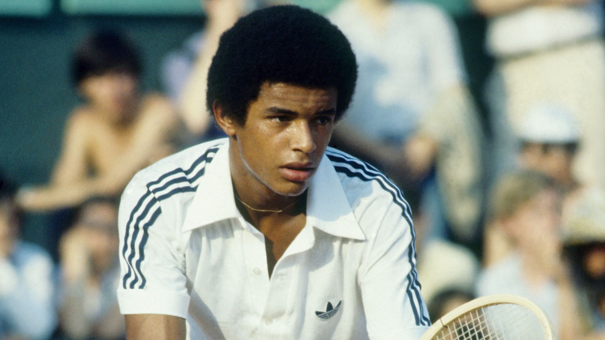 Yannick Noah Young Tennis Player Vintage Match Portrait Wallpaper