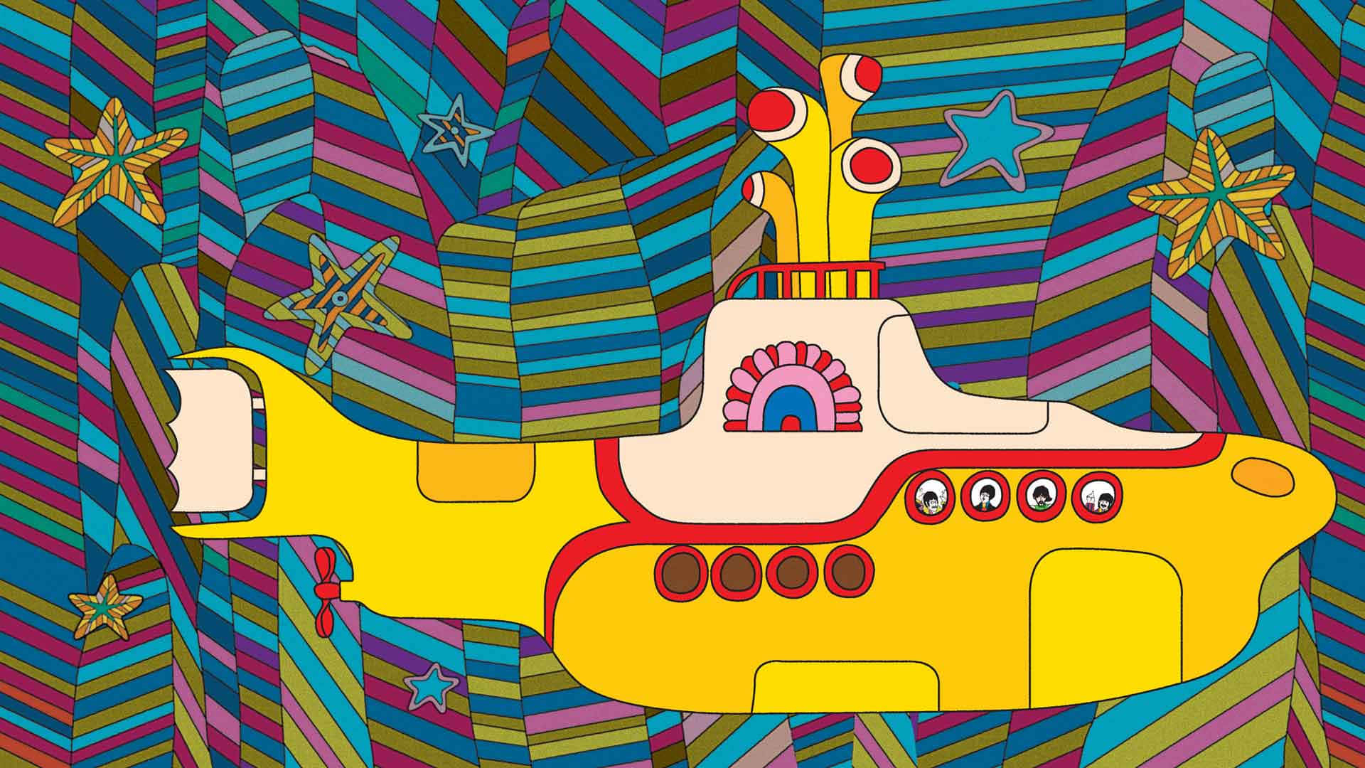 Yellow Submarine Psychedelic Wallpaper