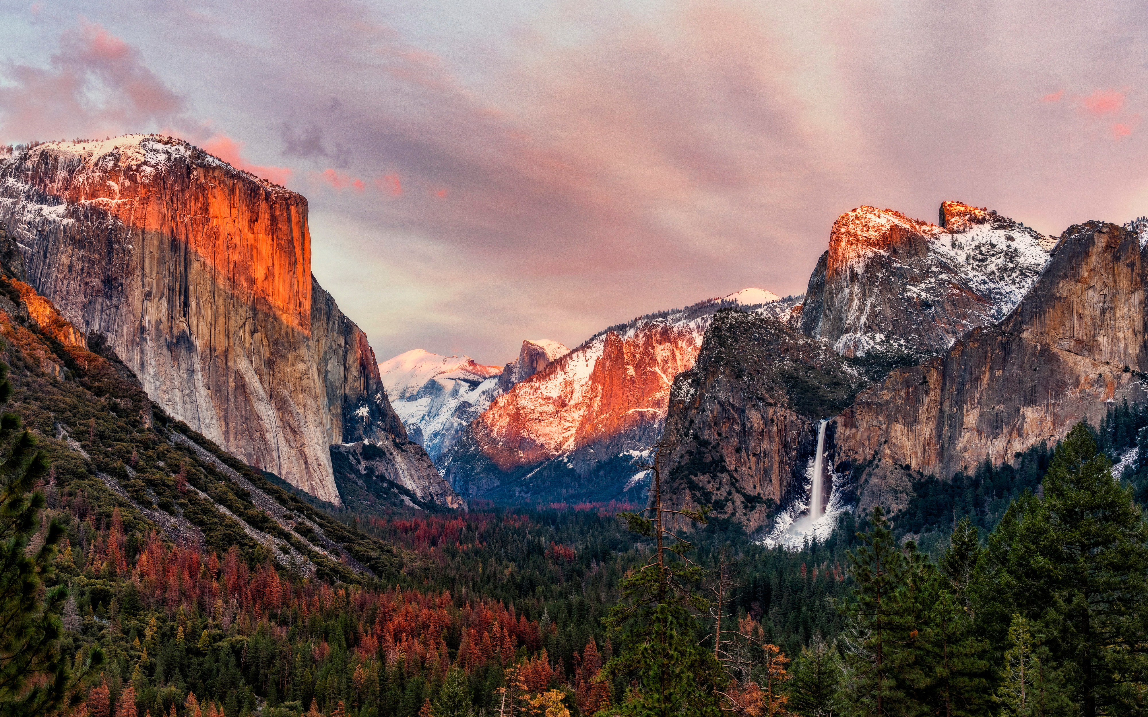 Yosemite Valley El Capitan Half Dome Sunset View Wallpaper