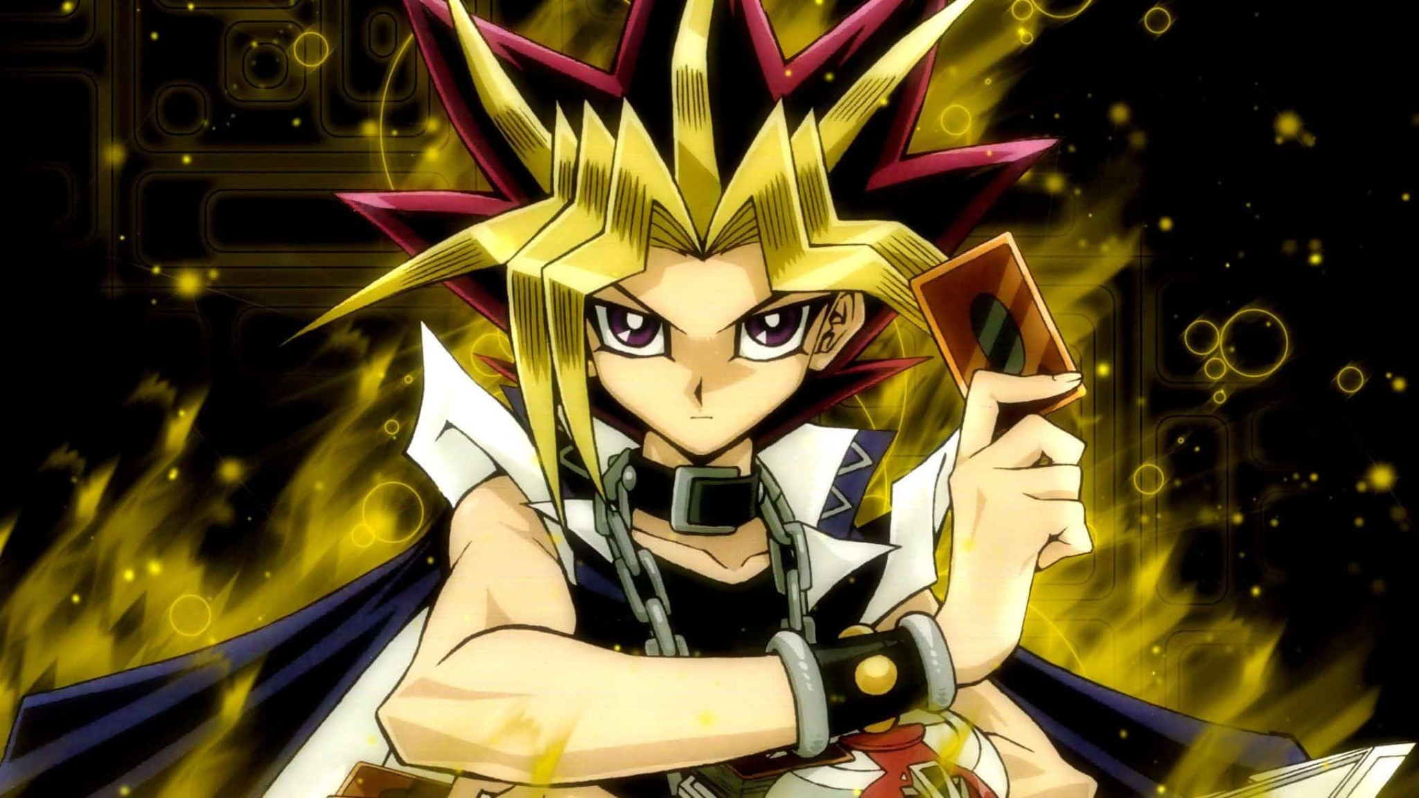 Yami Yu Gi Oh Golden Aura Duelist Anime Iconic Card Scene Wallpaper