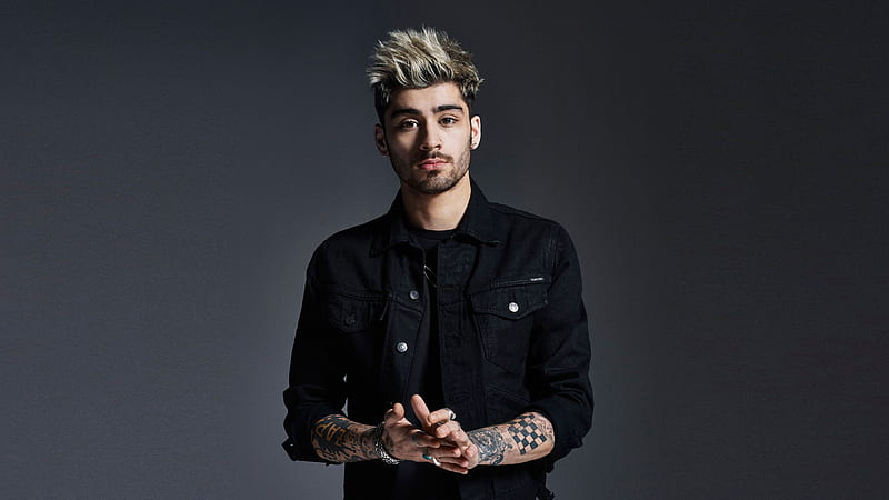Zayn Malik Blonde Hair Black Outfit Portrait Wallpaper