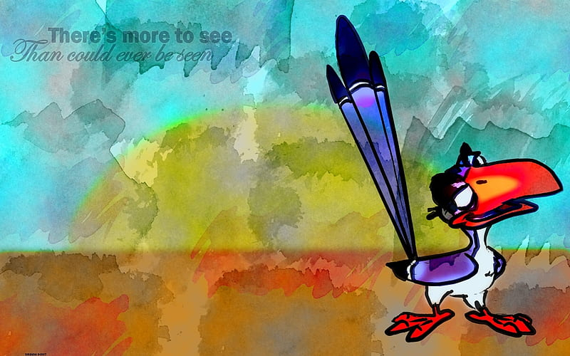 Zazu Lion King Colorful Art Watercolor Style Bird Character Wallpaper