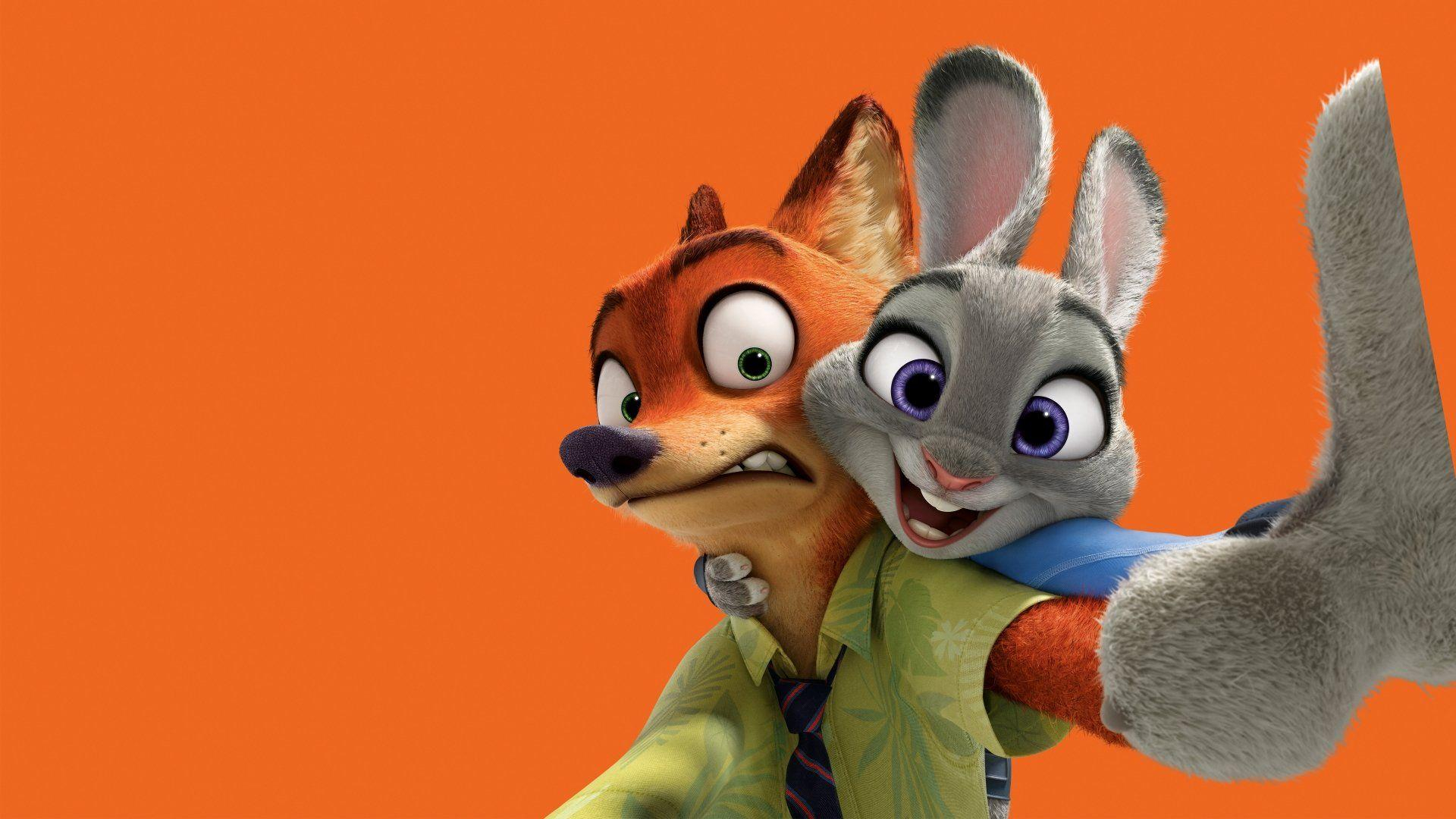 Judy Hopps And Nick Wilde Selfie Zootopia Characters Wallpaper