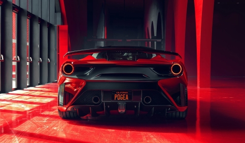 4k car red sports machine