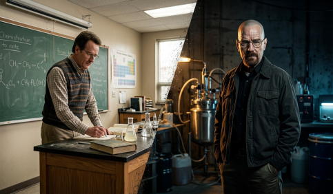 chemistry teacher transformation walter white
