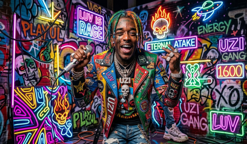 colorful aesthetic rapper uzi