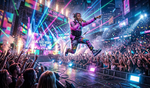 energetic stage performance uzi