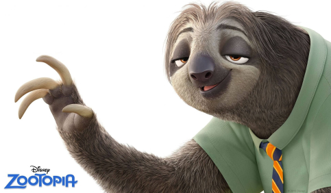 flash the sloth dmv clerk zootopia character closeup