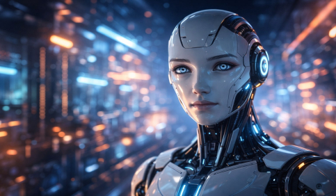futuristic ai robot human emotion
