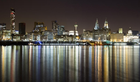 liverpool cityscape night