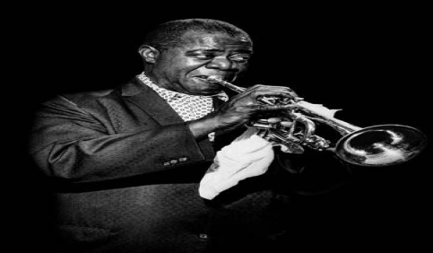 louis armstrong black and white
