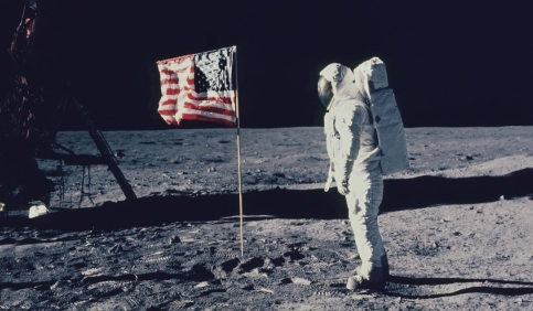neil armstrong american flag