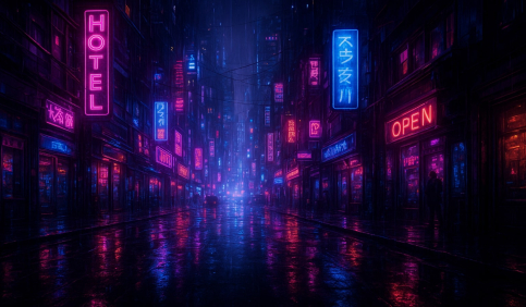 neon cyberpunk city 4k
