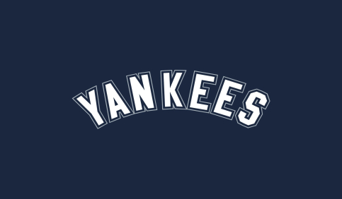 new york yankees text logo minimal blue background