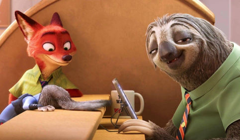 nick wilde and flash dmv computer scene zootopia