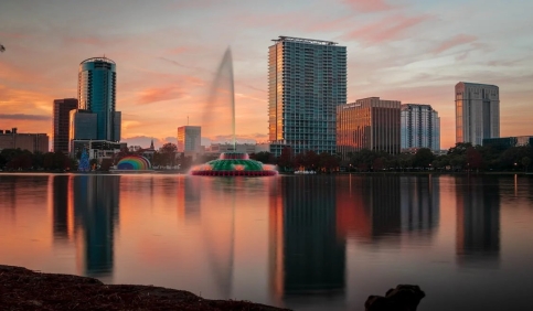 orlando skyline reflection