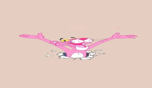 pink panther breaking wall