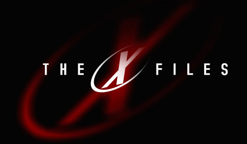 the x files logo red glow minimal dark background