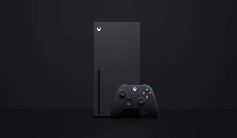 xbox series x console with controller dark minimal setup