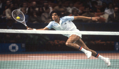 yannick noah diving volley vintage tennis action