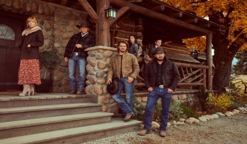 yellowstone tv show dutton family ranch house group portrait autumn