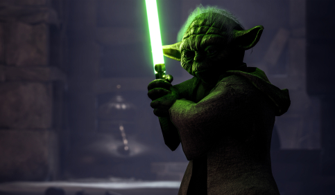 yoda star wars battlefront glitch effect action poster