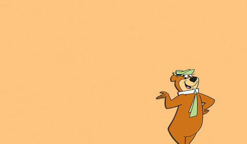 yogi bear cartoon character minimal background